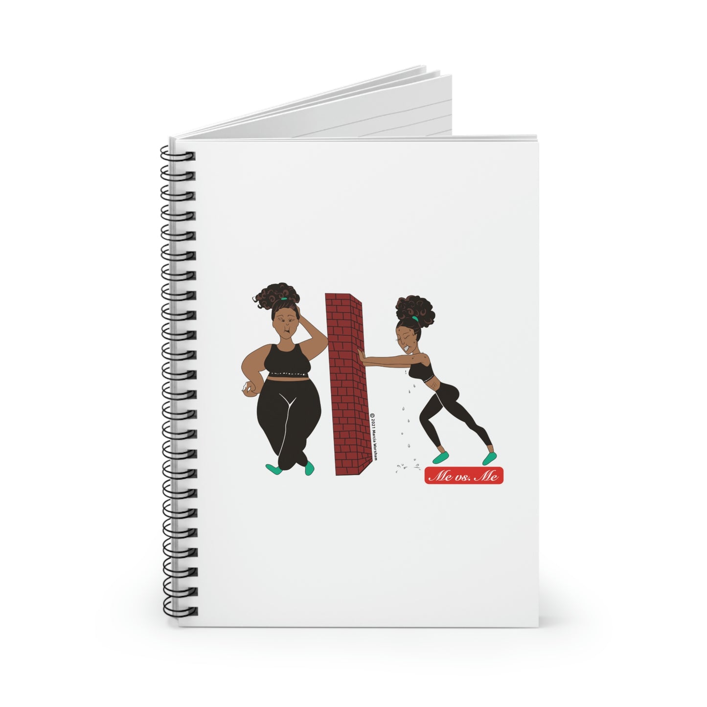 Me vs Me Afro Spiral Notebook - Ruled Line