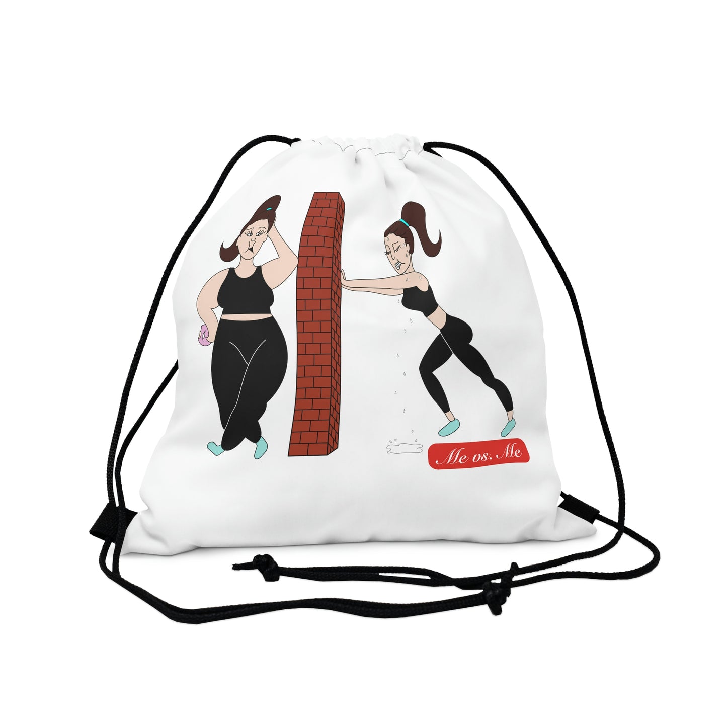 Me vs Me Brunette Outdoor Drawstring Bag